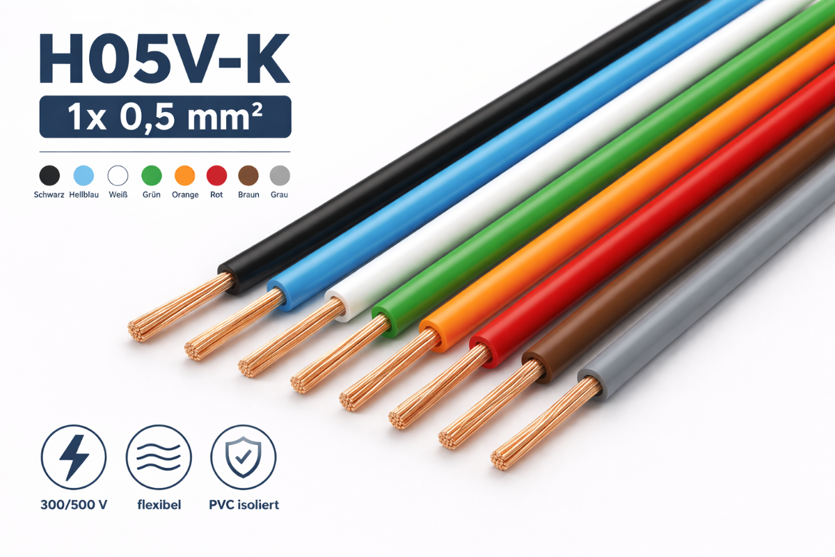 H05V_K Kabel PVC-Isolierung Litze Aderleitung Schaltlitze flexibel
