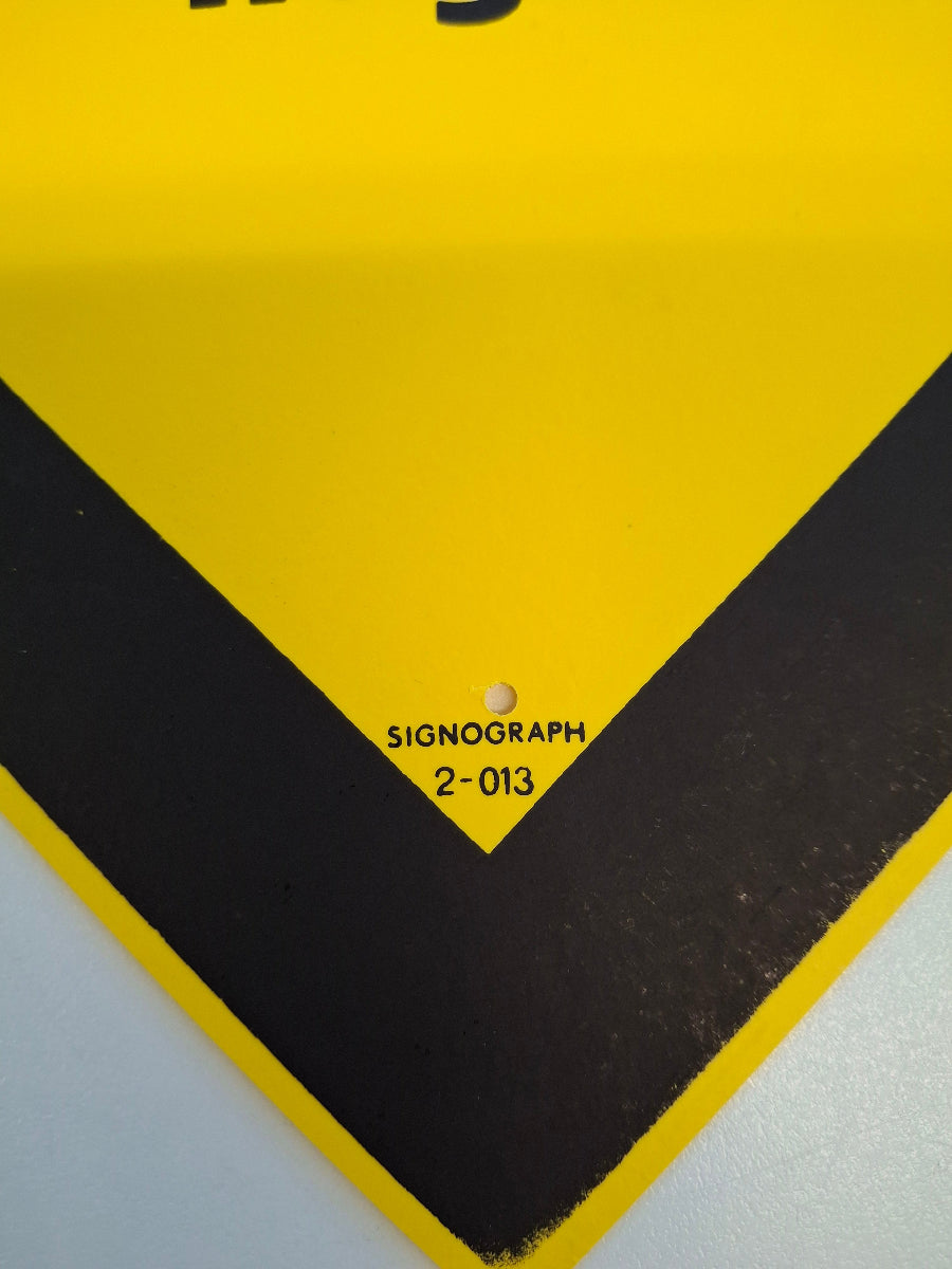 Original DDR Schild Schutzbrille und Schutzhandschuhe tragen Hinweisschild Signograph Vintage Industrieschild Nummer 2-013