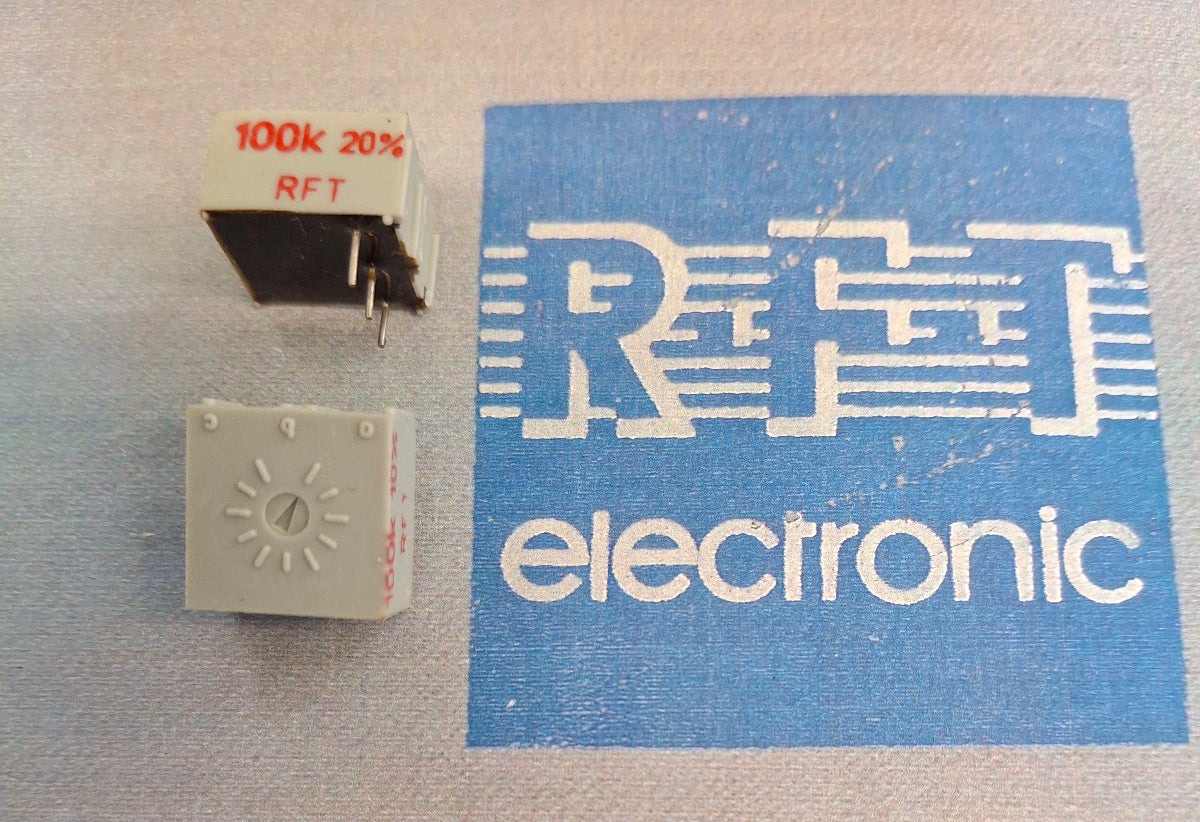 Spindeltrimmer Spindeleinstellregler potentiometer 100K Ohm einstellregler liegend praezision RFT DDR NOS