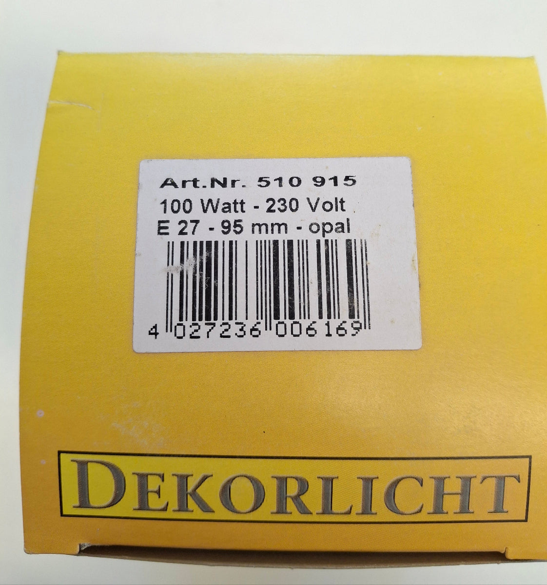 EGB Dekolicht Globe 95 mm 100W E27 Opal 230V Glühlampe matt NOS