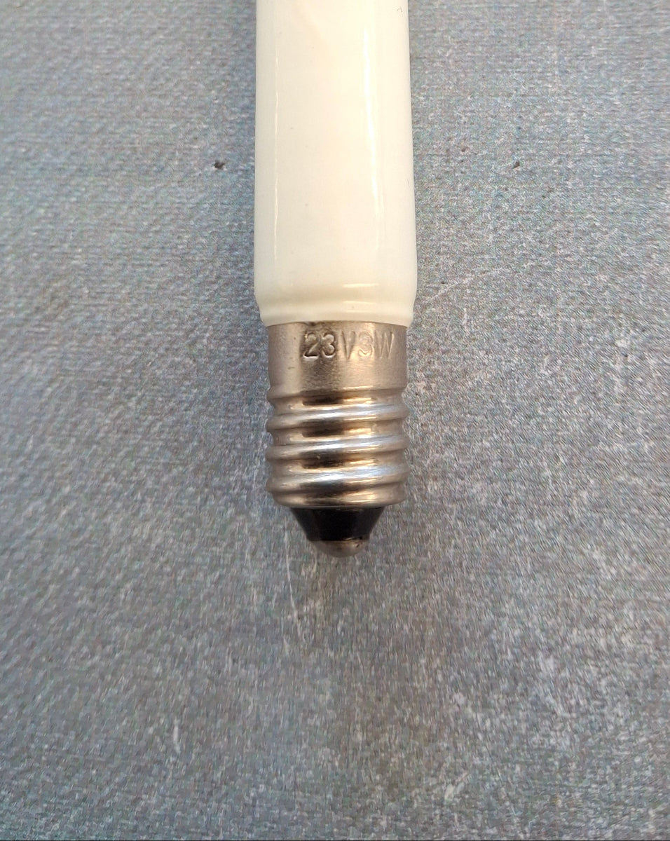 Kleinschaftschaftkerze 23 Volt 3 Watt E10 Fassung – Ersatzlampe für Weihnachtsbeleuchtung