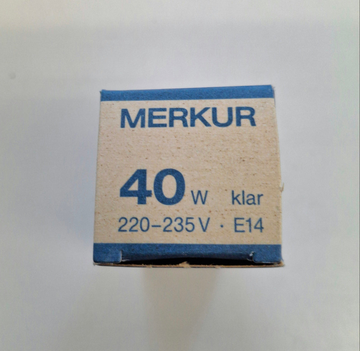 MERKUR Kerzenlampe 40W E14 220–235V klar Glühlampe NOS Vintage