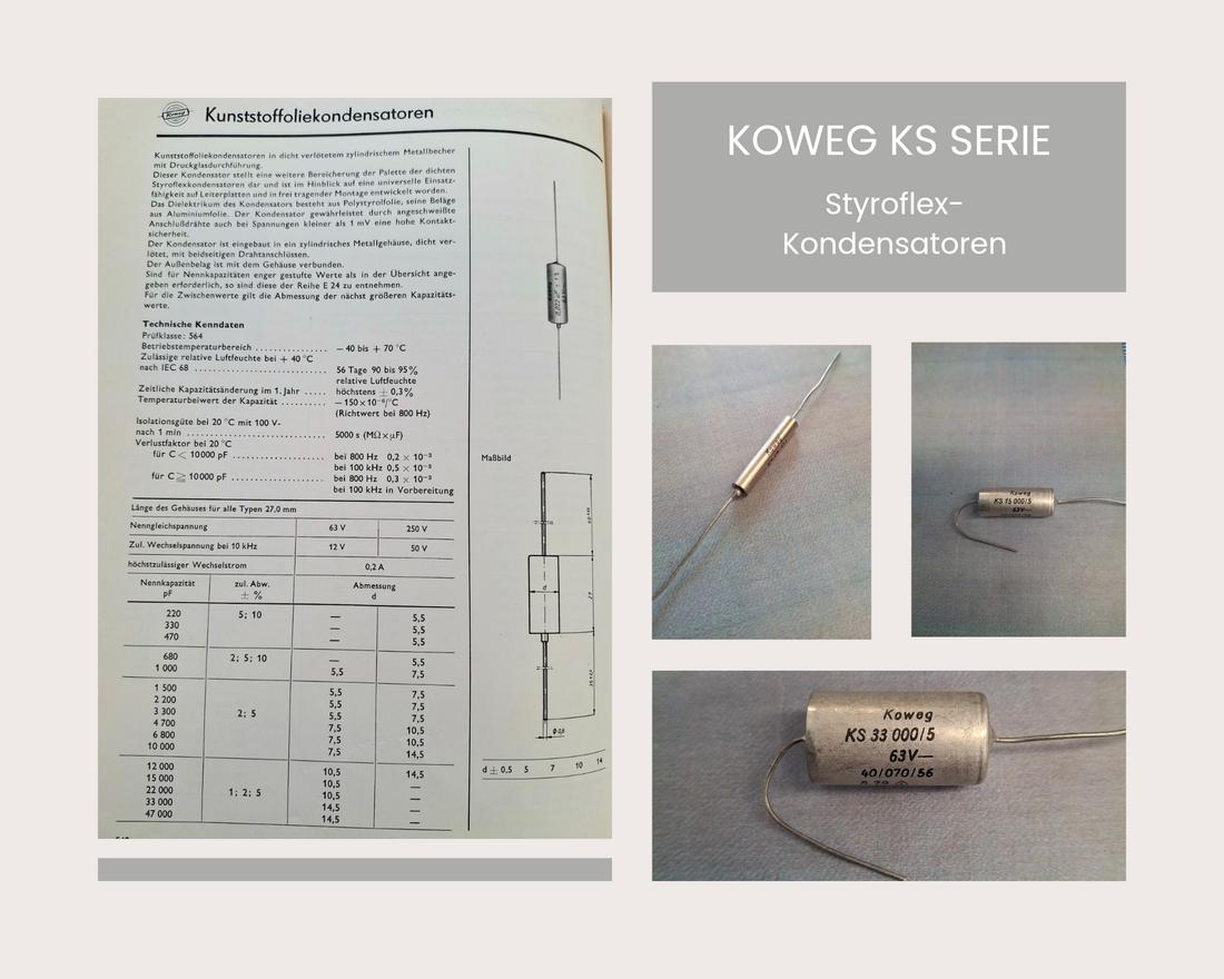 Fundstück der Woche - Kunststofffolienkondensatoren aus der DDR – Die seltenen RFT Koweg Styroflex Kondensatoren