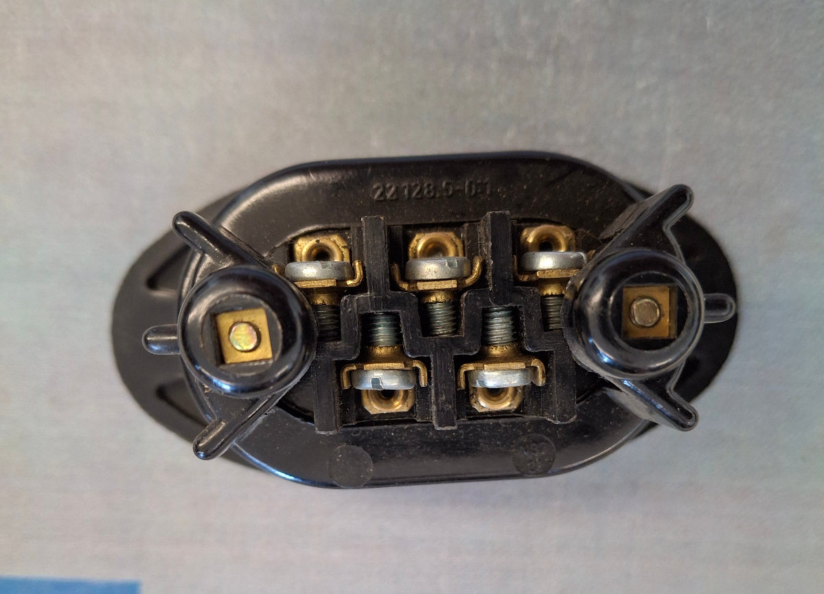 DDR Drehstromstecker Einbau 5-polig 380V 10A Bakelit Historisch Kraftstromstecker Rückseite