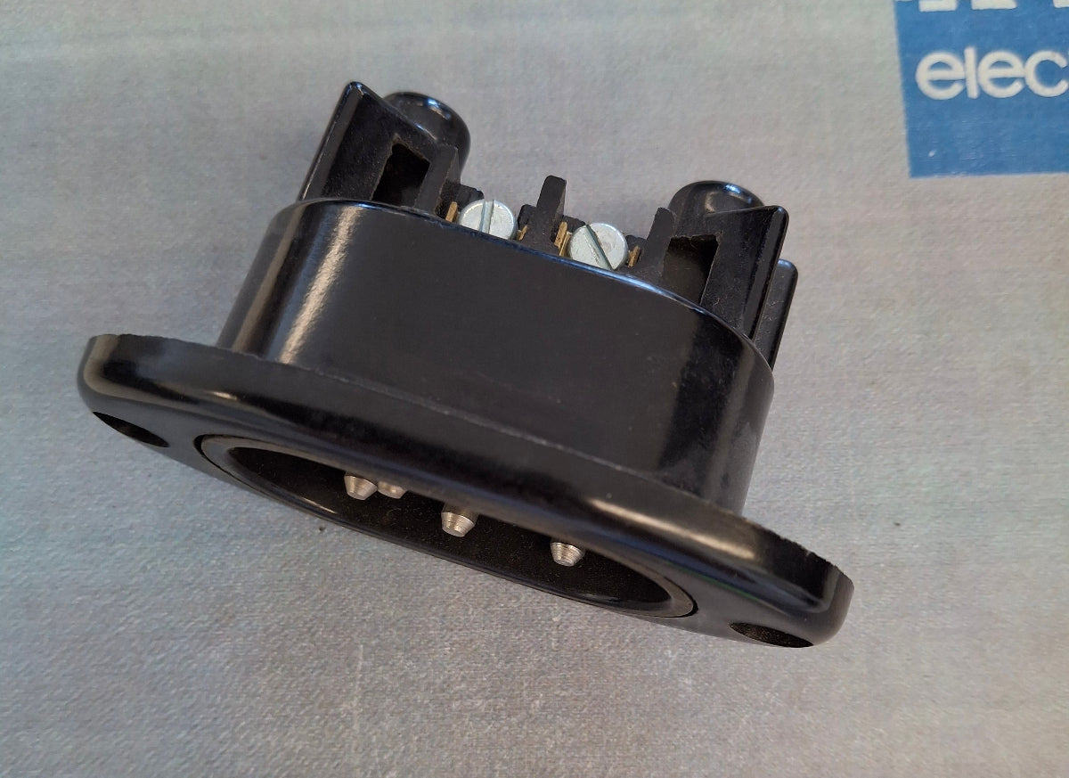DDR Einbau Drehstromstecker 5_polig 380V 10A Bakelit Historisch Kraftstromstecker