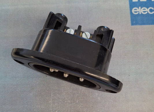 DDR Einbau Drehstromstecker 5_polig 380V 10A Bakelit Historisch Kraftstromstecker