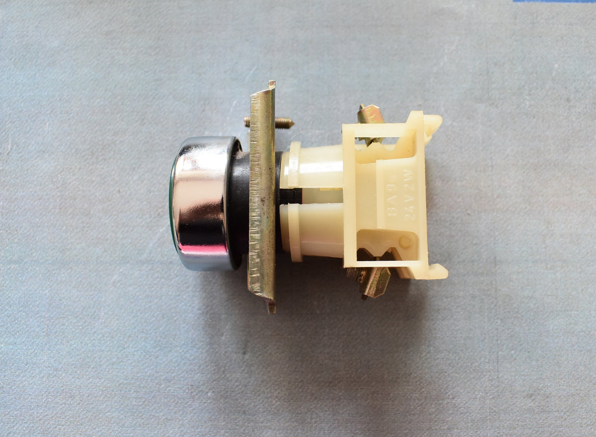 DDR ROBOTRON Leuchttastvorsatz Druckknopf gruen silber– TGL 33573 – System