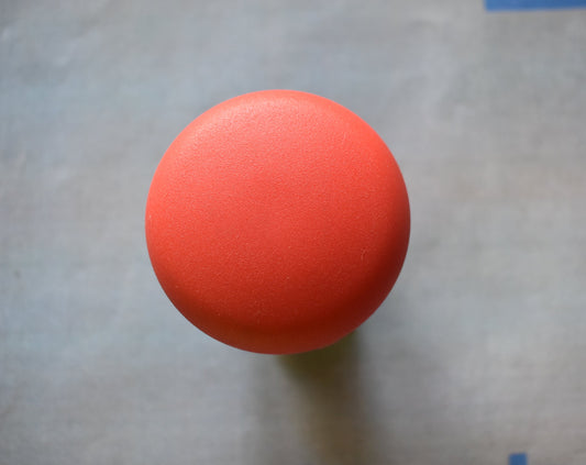 DDR NOS Robotron Druckknopf rot fuer TGL 33573, abgerundeter Betätigungsknopf mit Befestigungsring