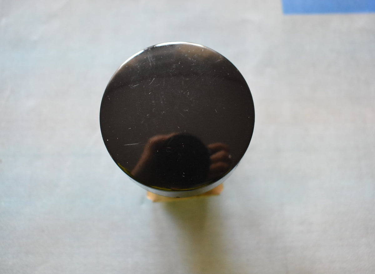 DDR NOS Robotron Druckknopf schwarz glänzend fuer TGL 33573, abgerundeter Betätigungsknopf mit Befestigungsring