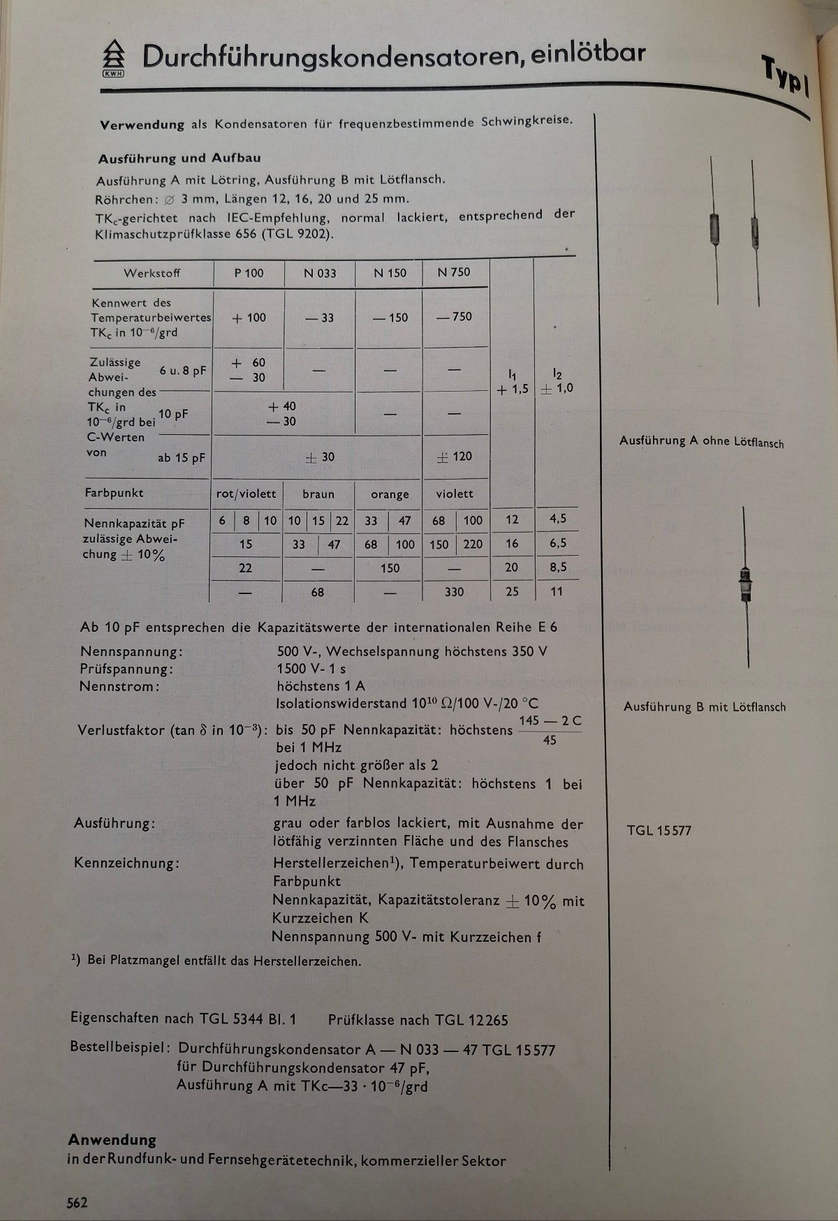 DDR Rohrkondensator Roehren Keramik Kondensator Durchfuehrungskondensator Loetflansch 33pF NOS Vintage RFT Handbuch