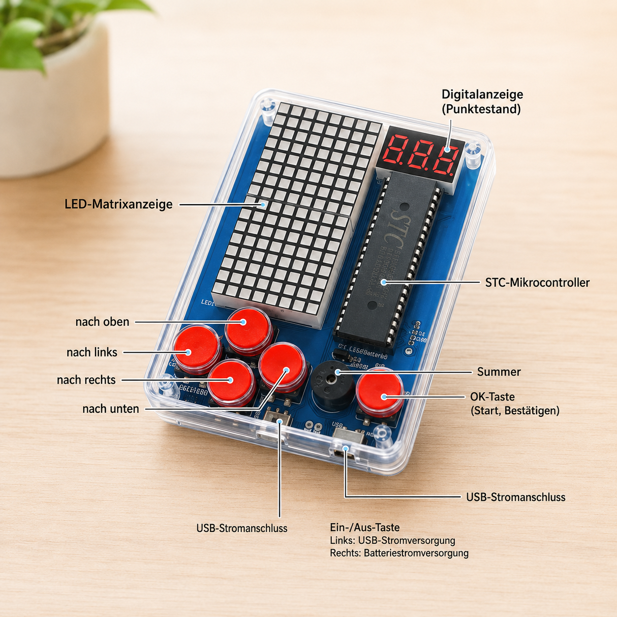 DIY Mini Retro Konsole Bausatz Funktionen
