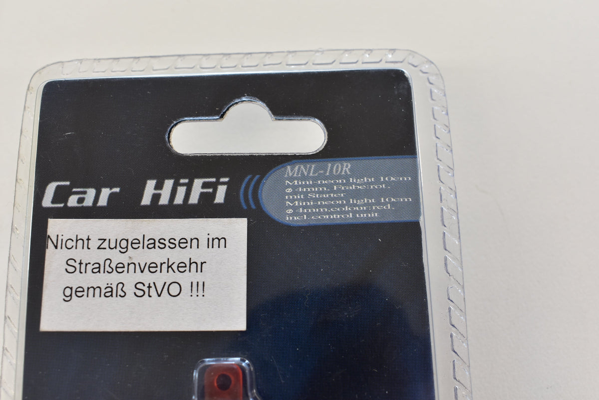 Car HiFi Mini Neon Light 10 cm Rot 12V MNL-10R Neonröhre mit Inverter