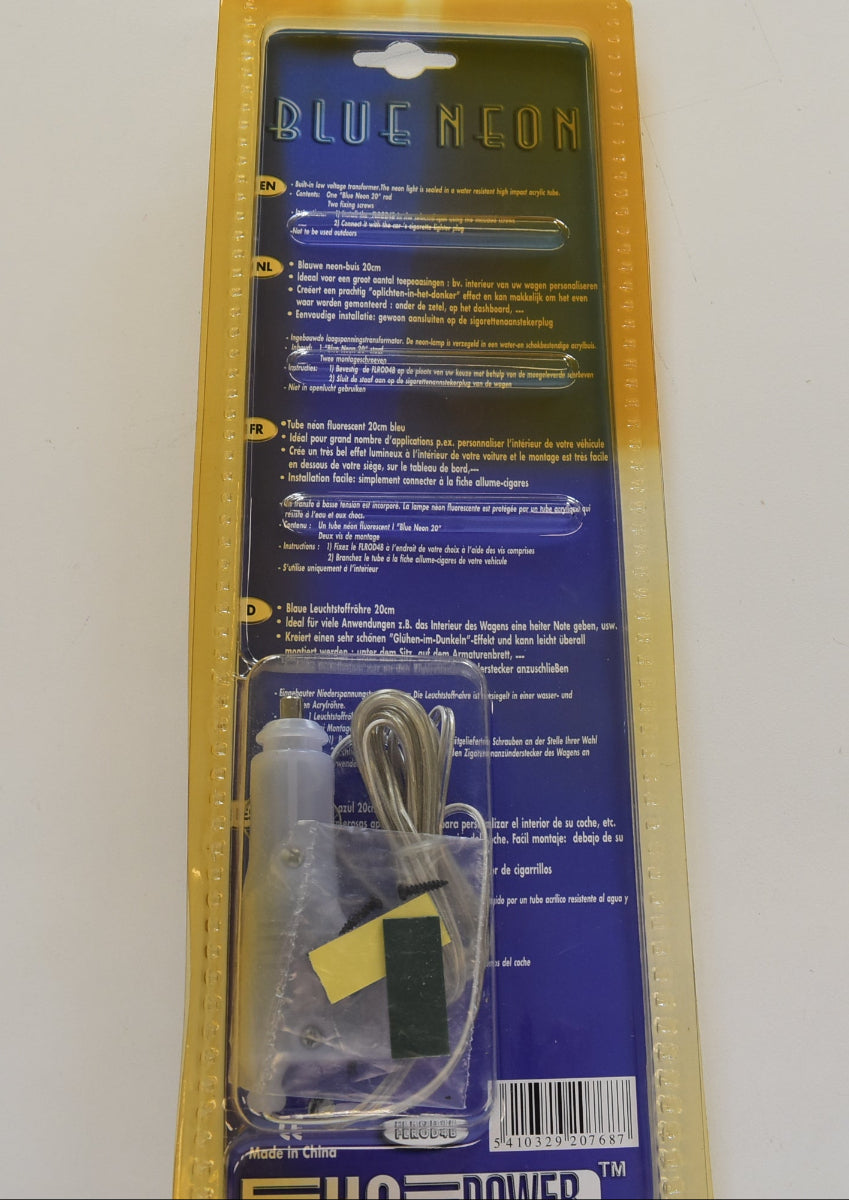 HQ Power Blue Neon Leuchtstoffröhre 20 cm Blau FLR0D4B 12V NOS Fahrzeugbeleuchtung
