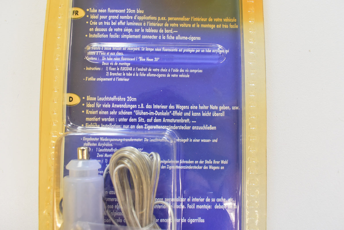 HQ Power Blue Neon Leuchtstoffröhre 20 cm Blau FLR0D4B 12V NOS Fahrzeugbeleuchtung