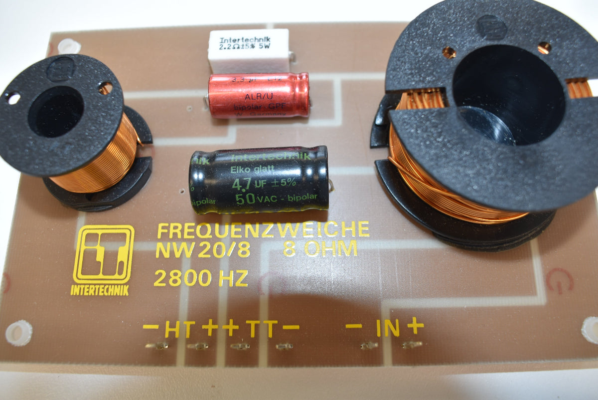 Intertechnik 2-Wege Frequenzweiche NW20/8 – 8 Ohm – 2800 Hz – 100 W – 12 dB – NOS