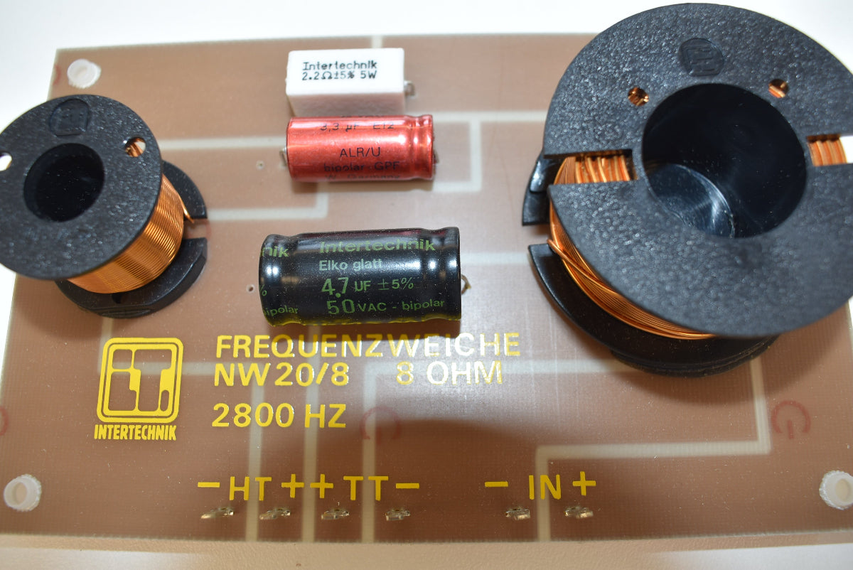 Intertechnik 2-Wege Frequenzweiche NW20/8 – 8 Ohm – 2800 Hz – 100 W – 12 dB – NOS