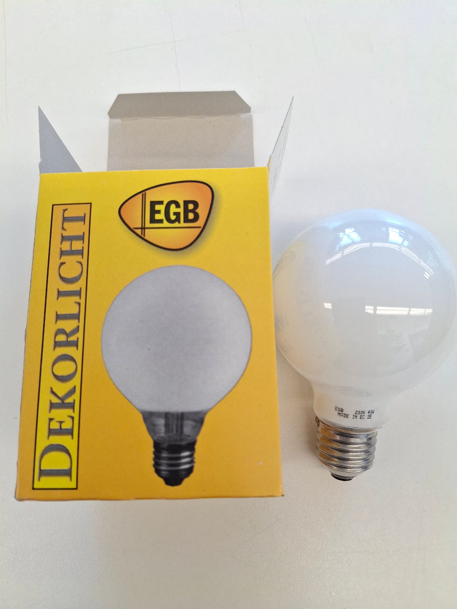 EGB Dekolicht Globe 80 mm 40W E27 Opal 230V Glühlampe matt NOS