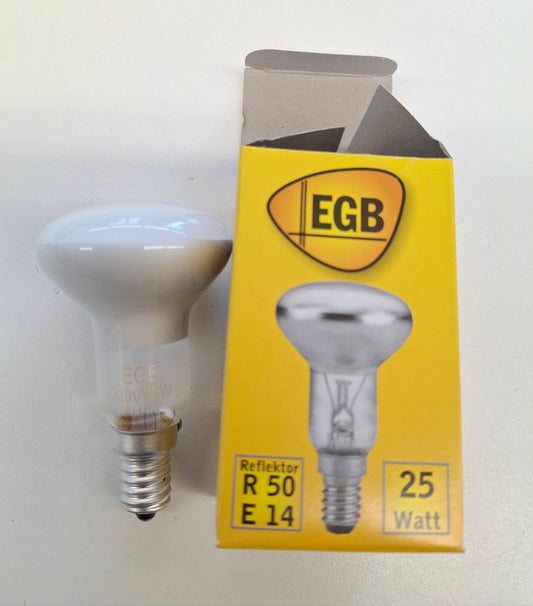 EGB Reflektorlampe R50 E14 25W Klar 230V NOS Glühlampe Spotlampe Originalverpackung