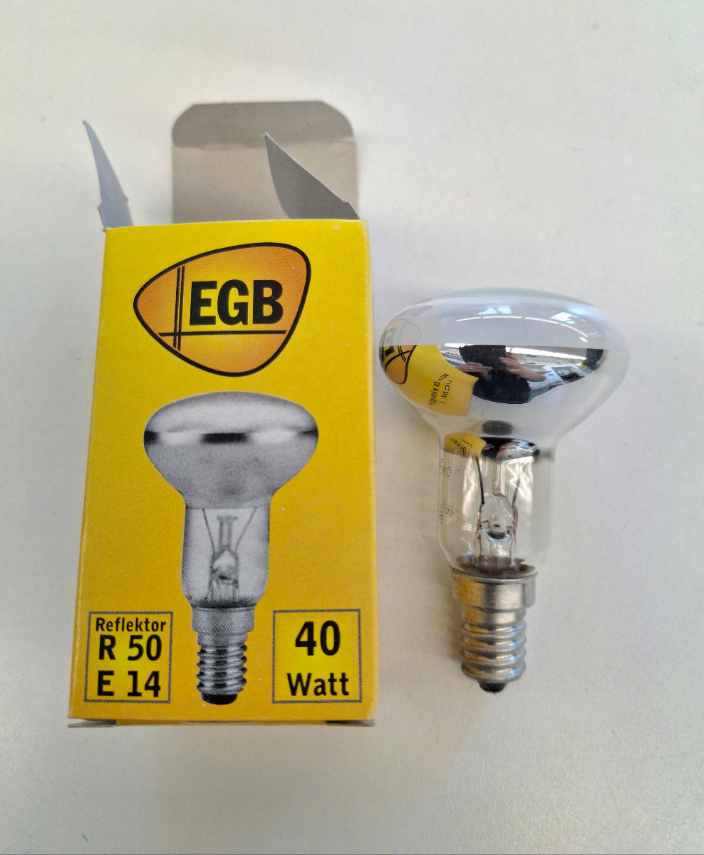 EGB Reflektorlampe R50 E14 40W Klar 230V NOS Glühlampe Spotlampe Originalverpackung