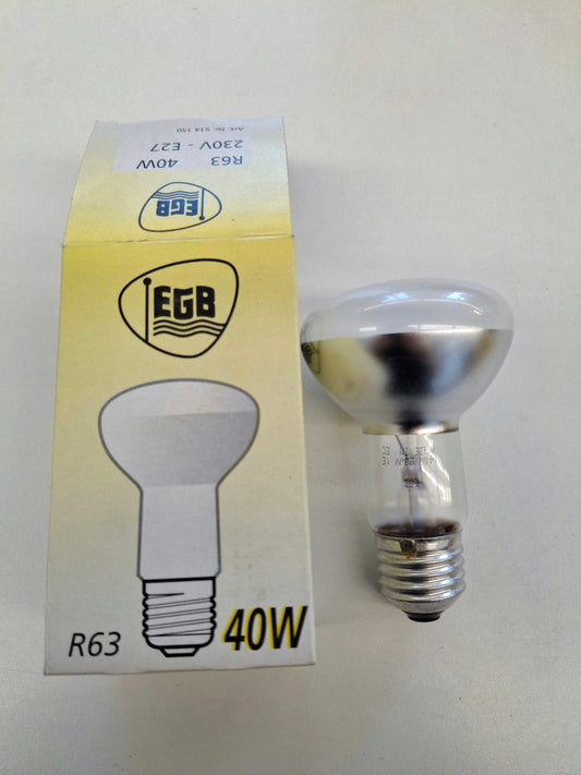 EGB Reflektorlampe R63 E27 40W 230V Silber NOS Glühlampe Spiegelreflektor Originalverpackung
