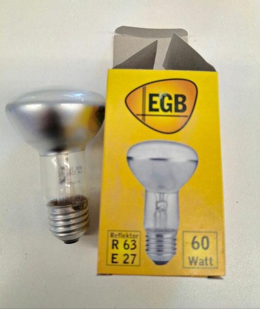 EGB Reflektorlampe R63 E27 60W 230V klar NOS Glühlampe Vintage Originalverpackung