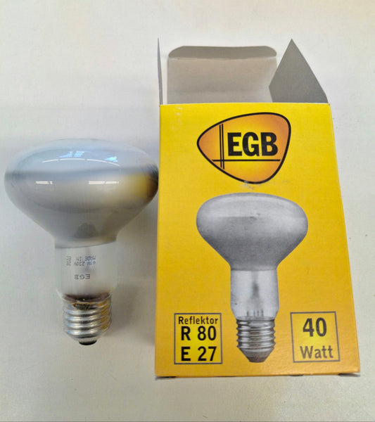 EGB Reflektorlampe R80 E27 40W Klar NOS Glühlampe Spotlampe Originalverpackung