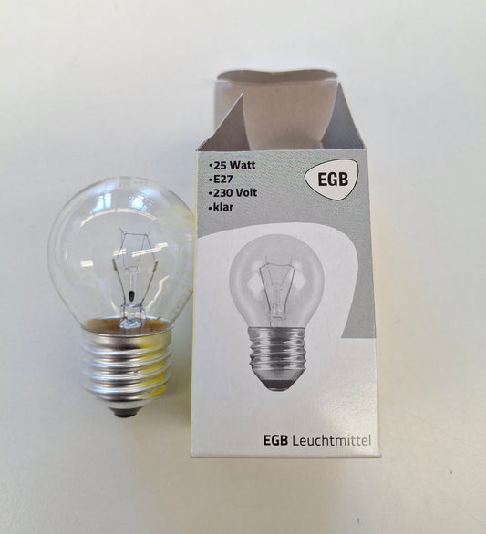 EGB Tropfenlampe 25W E27 Klar 230V Glühlampe 195lm dimmbar