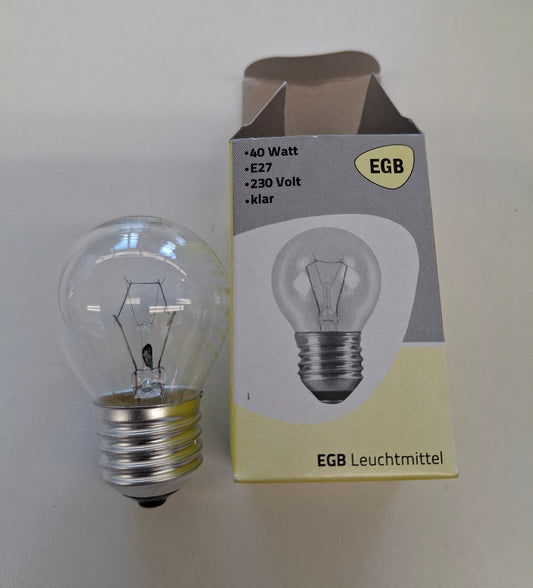 EGB Tropfenlampe 40W E27 Klar 230V Glühlampe 395 lm dimmbar