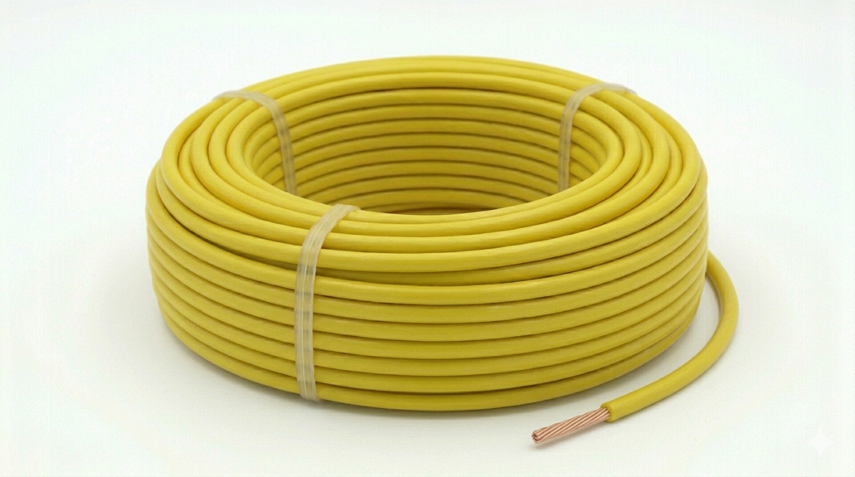 H05V_K Kabel PVC Isolierung Litze Aderleitung Schaltlitze flexibel gelb 0,75mm
