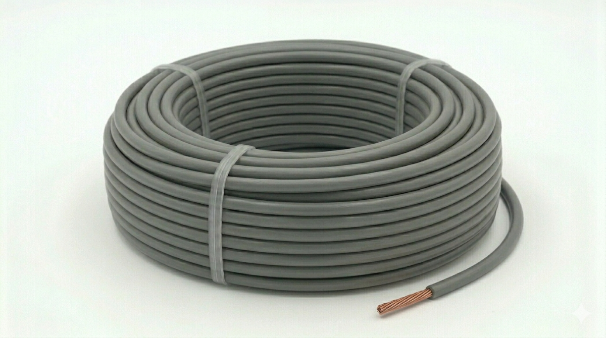 H05V_K Kabel PVC-Isolierung Litze Aderleitung Schaltlitze flexibel grau 0,75mm