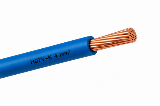 H07V-K Kabel PVC-Isolierung Litze Aderleitung Schaltlitze flexibel 4mm blau