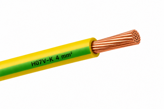 H07V-K Kabel PVC-Isolierung Litze Aderleitung Schaltlitze flexibel 4mm gelb-grün