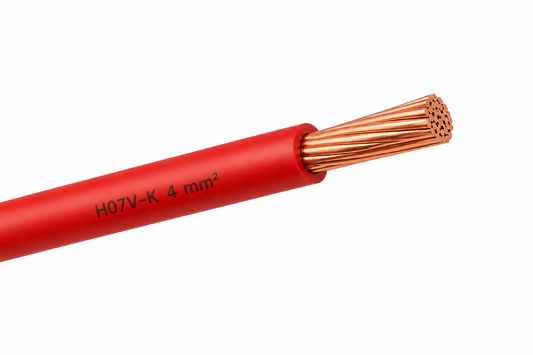 H07V-K Kabel PVC-Isolierung Litze Aderleitung Schaltlitze flexibel 4mm rot