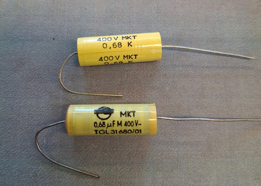 Kondensator 680nF 0,68µF 400V axial DDR Folienkondensator RFT