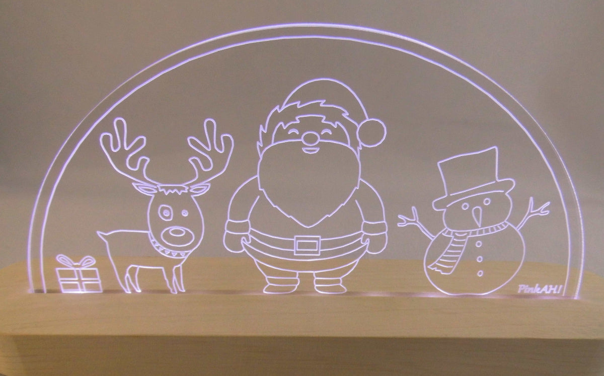 Laserdatei LED-Bogen „Weihnachtsmann“ SVG & DXF Digitaler Download