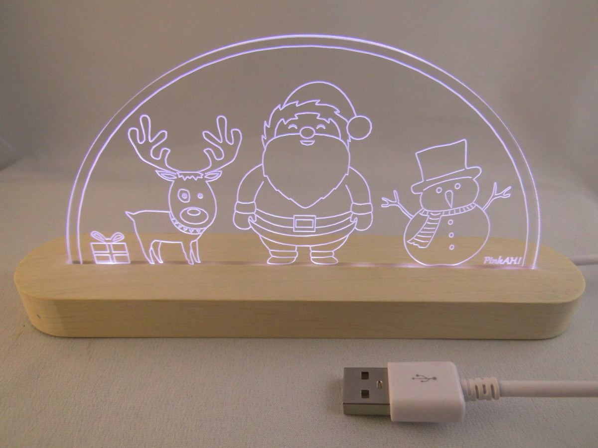 Laserdatei LED-Bogen „Weihnachtsmann“ SVG & DXF Digitaler Download