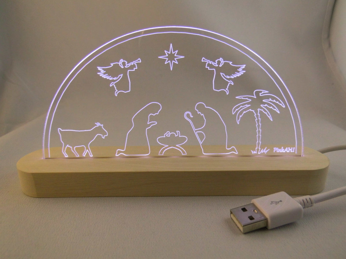 Laserdatei LED-Bogen „Krippenmotiv“ SVG & DXF Digitaler Download
