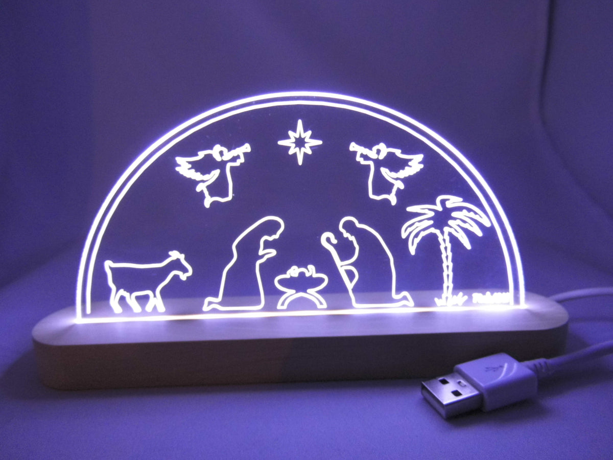 Laserdatei LED-Bogen „Krippenmotiv“ SVG & DXF Digitaler Download