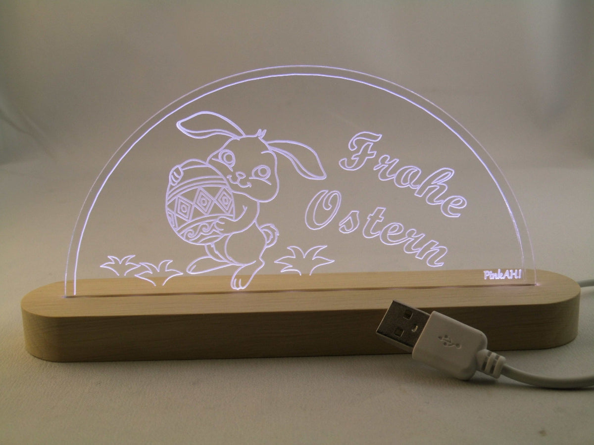 Laserdatei LED-Bogen „Frohe Ostern“ SVG & DXF Digitaler Download