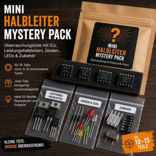 Mystery Pack Elektronik Überraschung Halbleiter ICs Elektronikbauteile Bastlerpaket DIY Elektronik Tüftler Elektronikprojekt Retro IC Maker Projekt Elektronik Zubehör Hobbyelektronik Überraschungstüte