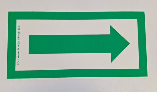Original DDR Fluchtweg-Schild Fluchtweg-Pfeil Vintage Industrieschild in Grün