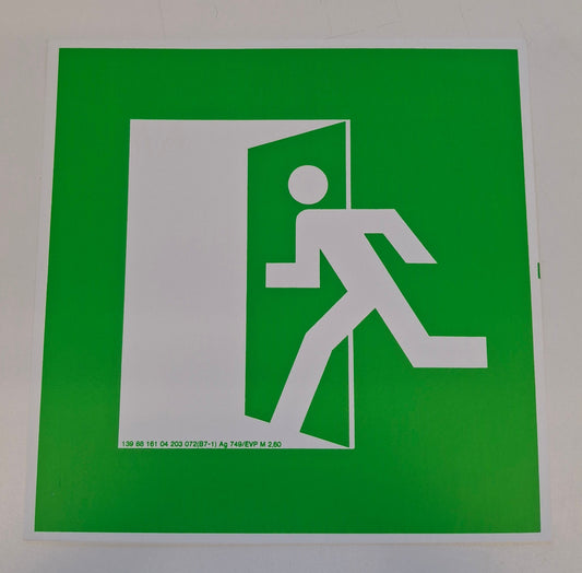 Original DDR Fluchtweg Schild Rettungsweg Schild nach links Vintage Industrieschild 