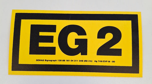 Original DDR Schild EG2 Bereichskennzeichnung Vintage Industrieschild
