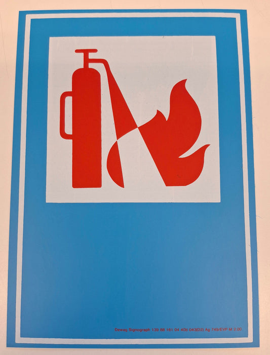 Original DDR Schild Feuerloescher Brandschutz Signograph Vintage Industrieschild
