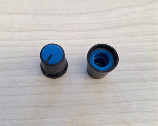 Potentiometerknopf Drehgeber Knopf Kunststoff 6mm blau schwarz Potentiometer