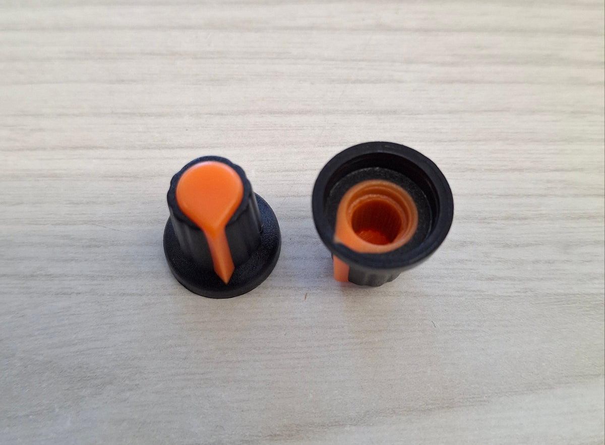 Potentiometerknopf Drehgeber Knopf Kunststoff 6mm orange schwarz Potentiometer