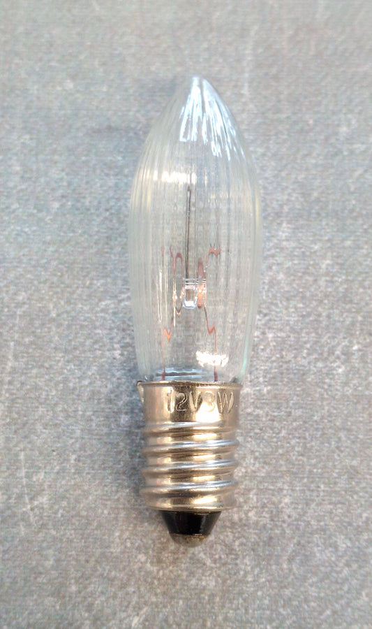 Riffelkerze Spitzkerze 12 Volt 3 Watt E10 Fassung Ersatzlampe Weihnachtsbeleuchtung