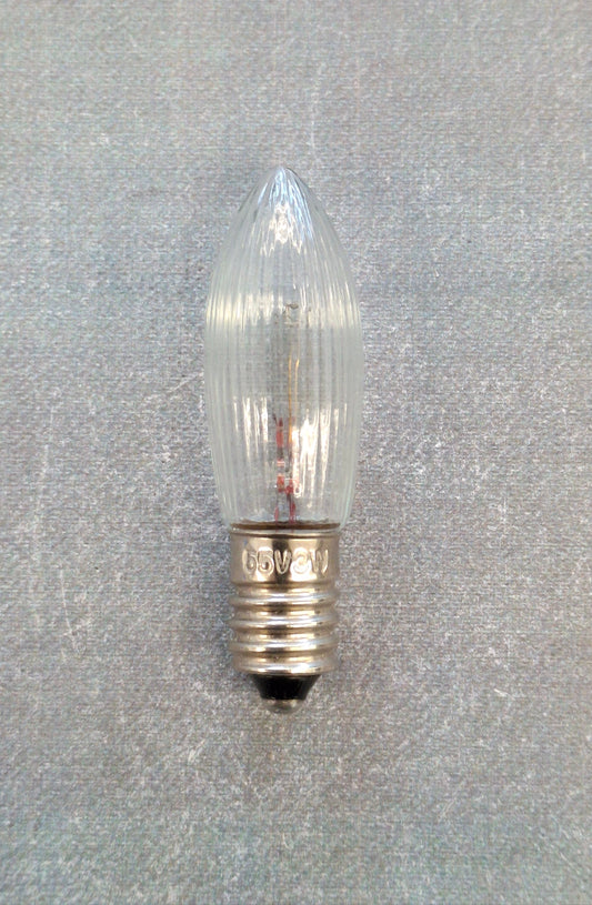Riffelkerze Spitzkerze 55 Volt 3 Watt E10 Fassung Ersatzlampe Weihnachtsbeleuchtung