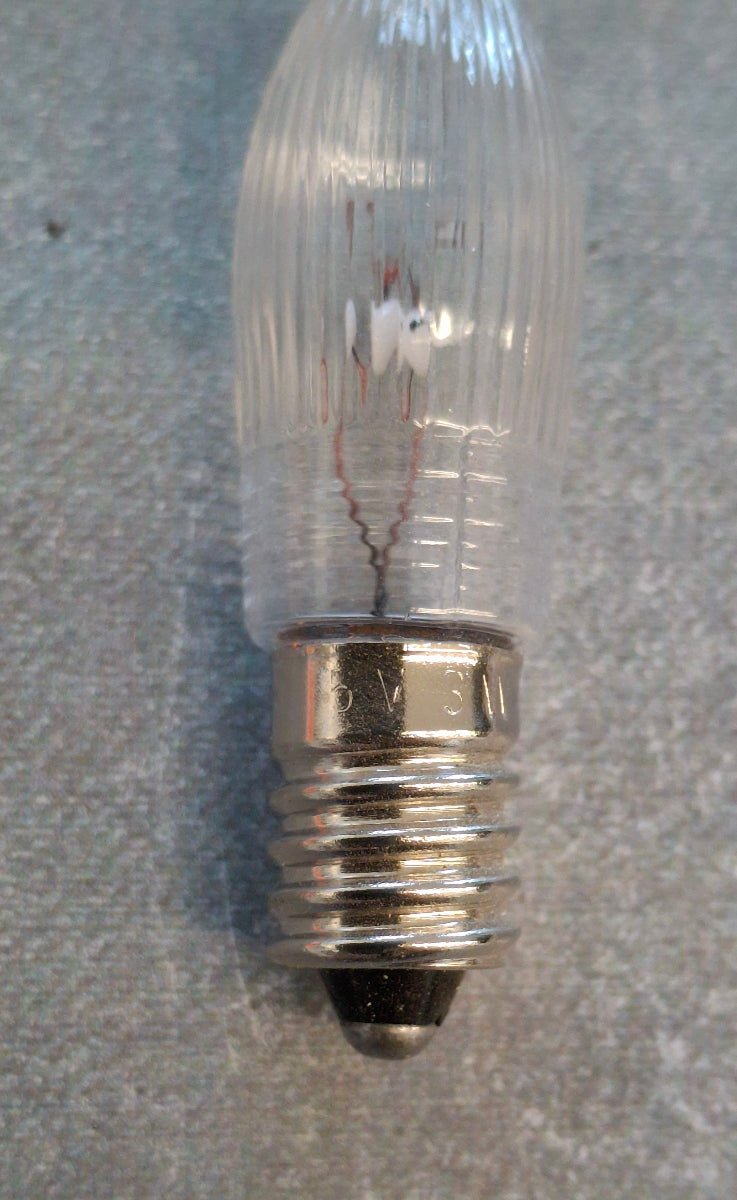 Riffelkerze / Spitzkerze 5 V 3 Watt E10 Fassung – Ersatzlampe für Weihnachtsbeleuchtung