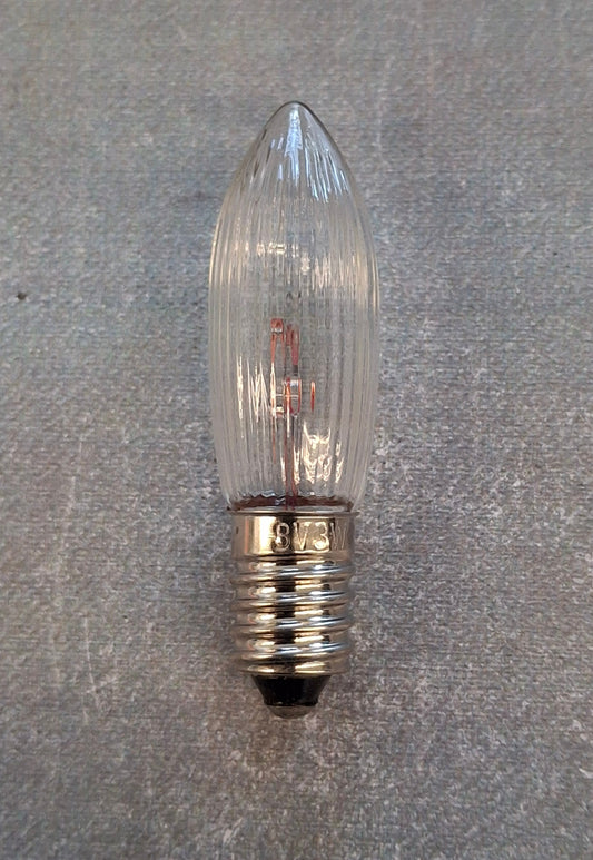 Riffelkerze Spitzkerze 8 Volt 3 Watt E10 Fassung Ersatzlampe Weihnachtsbeleuchtung